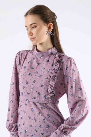 Zulays - Floral Frilly Dress Lilac (1)