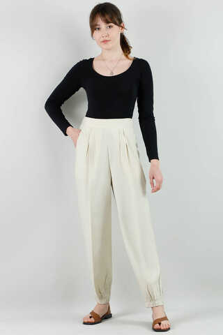 Zulays - Trousers With Elastic Legs Stone